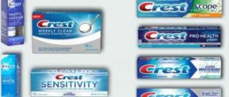 Action and composition of various types of Cross toothpaste